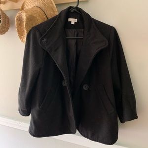 Charming Charlie Black Peacoat Jacket | Half Sleeves | Size: S